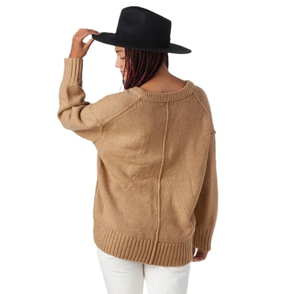 Wonen's Oversized Tunic Cotton Blend Sweater Free People Brookside